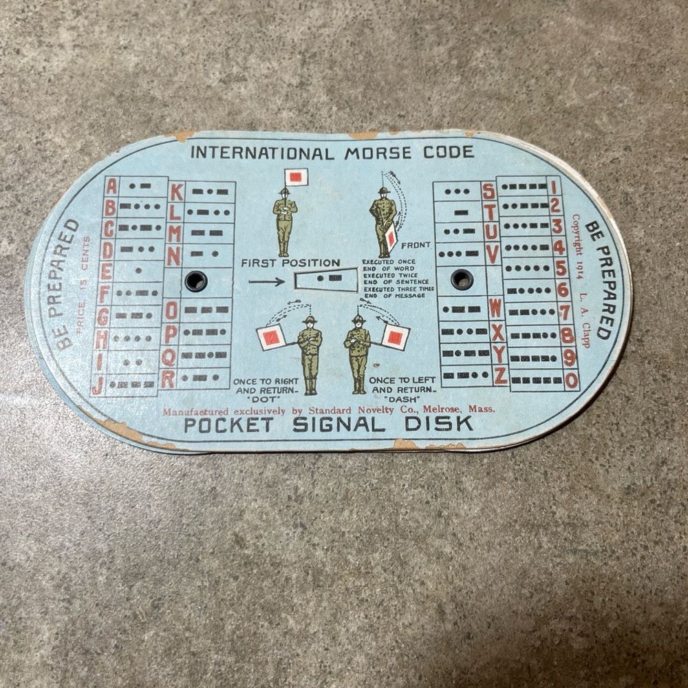 VINTAGE BOY SCOUT 1914 POCKET SIGNAL DISK